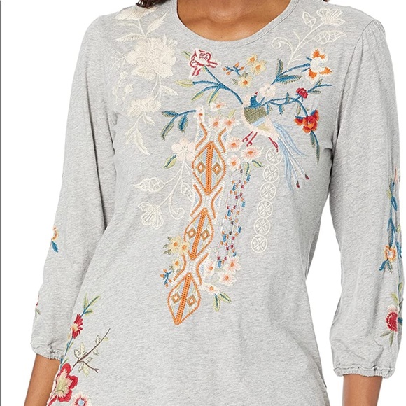 Johnny Was Ellia Puff Sleeve Shirt/ Blouse - Picture 2 of 8